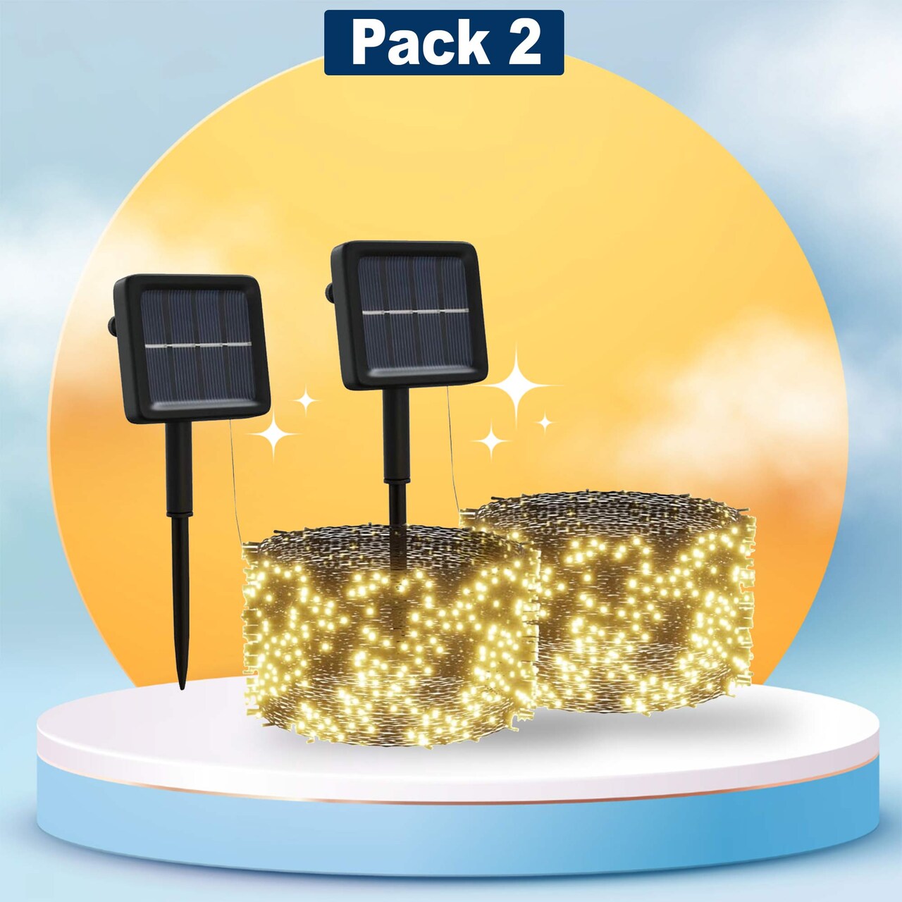 Count-200 Solar Powered LED String Lights Outdoor Ambiance Lighting